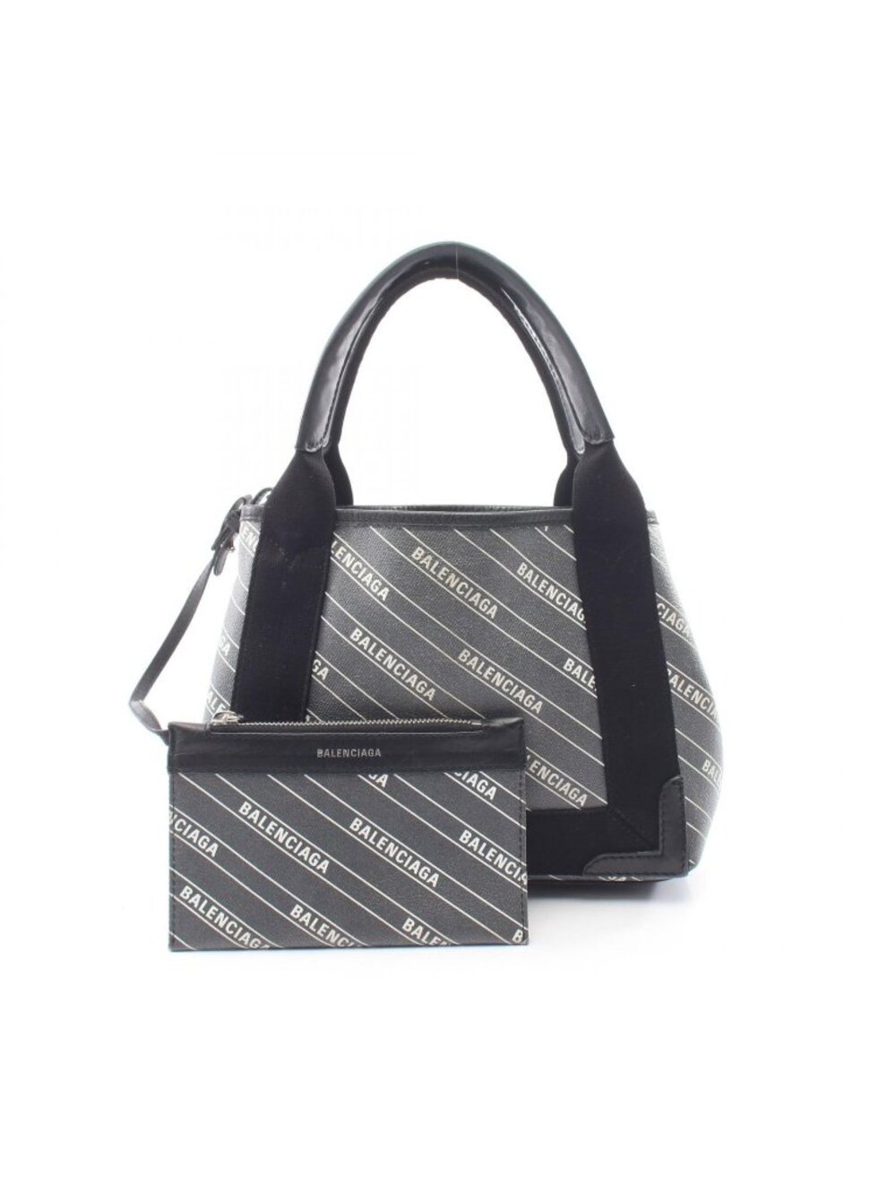 Balenciaga Handbag Navy Cabas XS Leather